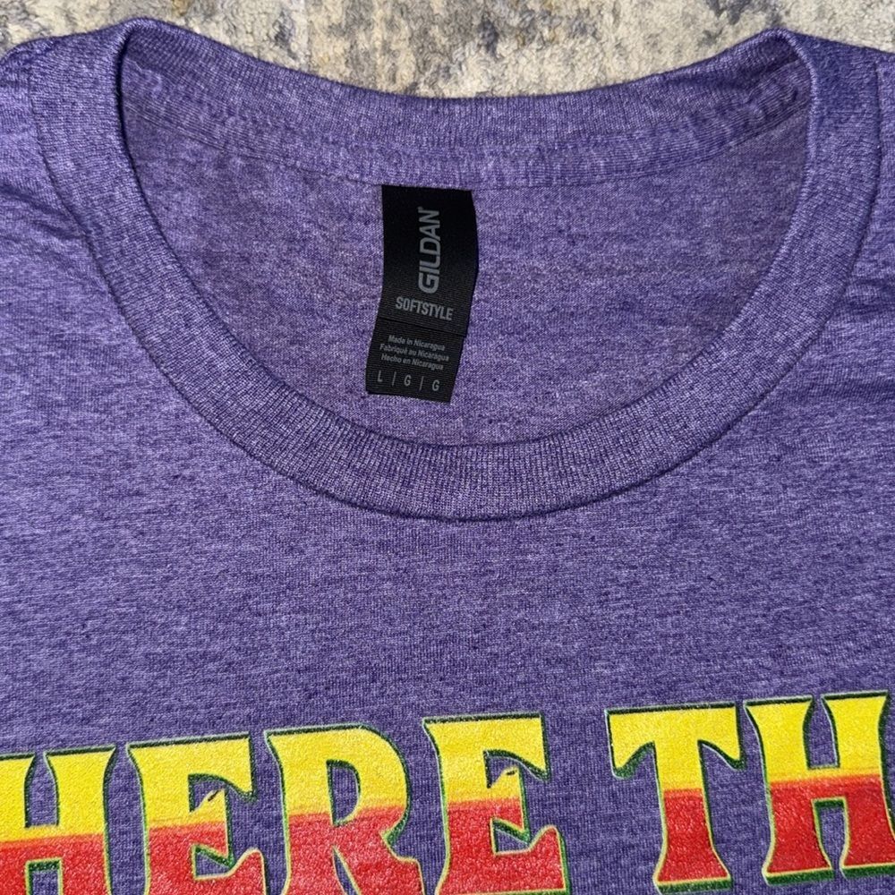 Gildan Unisex GRAPHIC Cowgirl Western T-Shirt NWOT L HEATHER PURPLE - Picture 7 of 9